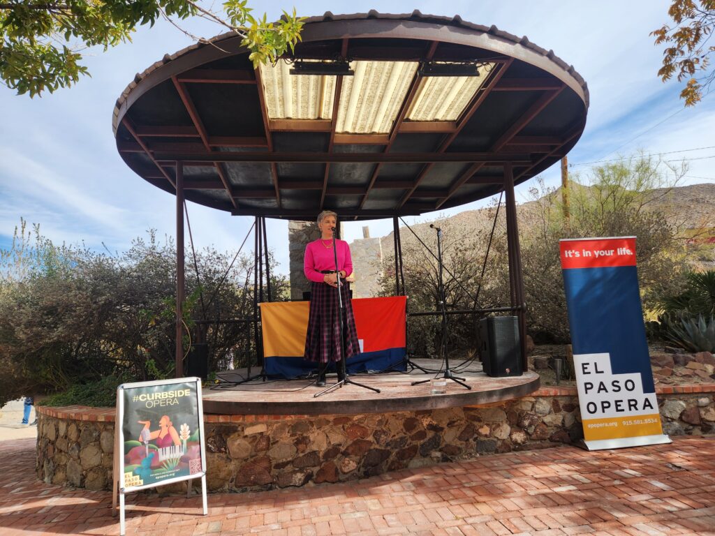 El Paso Opera Artistic Director Cherry Duke performs at Ardovino's Desert Crossing Holiday Market 2025